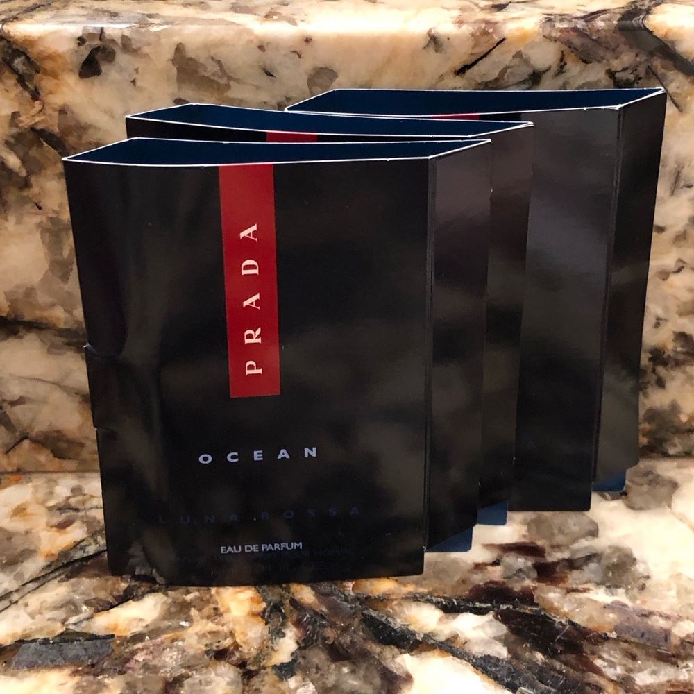Set of 3 Prada Ocean EDP Sample Vial Spray Card Bundle